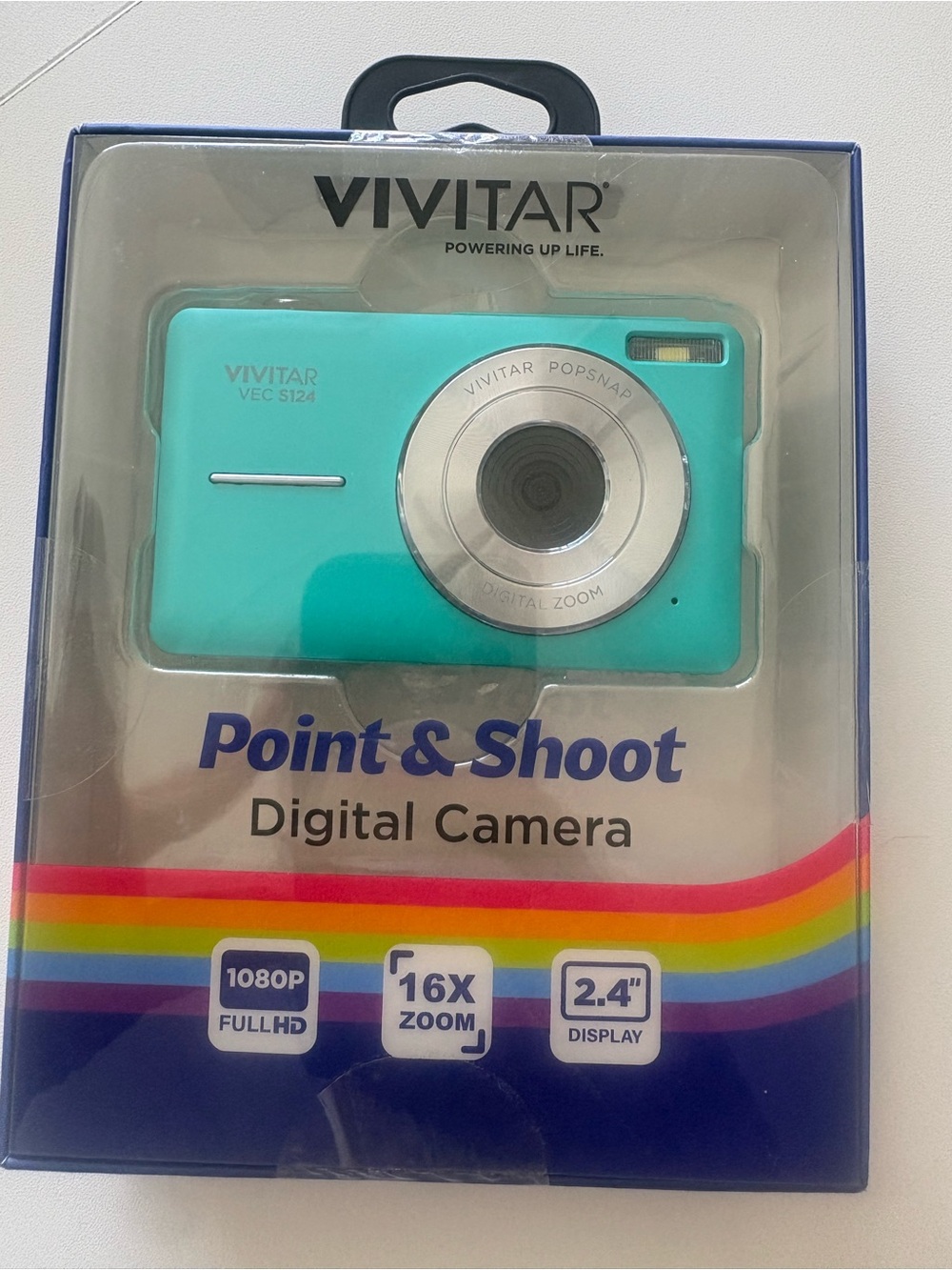 Vivitar Teal Point & Shoot Digital Camera - Compact 1080p